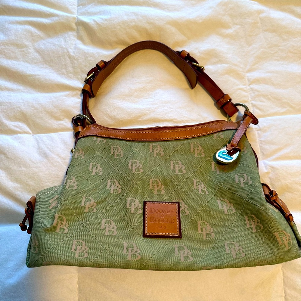 Dooney & Bourke Olive and Tan Shoulder Bag